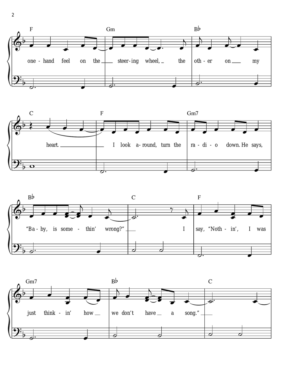 Our Song Easy Piano scores gallery preview page 2