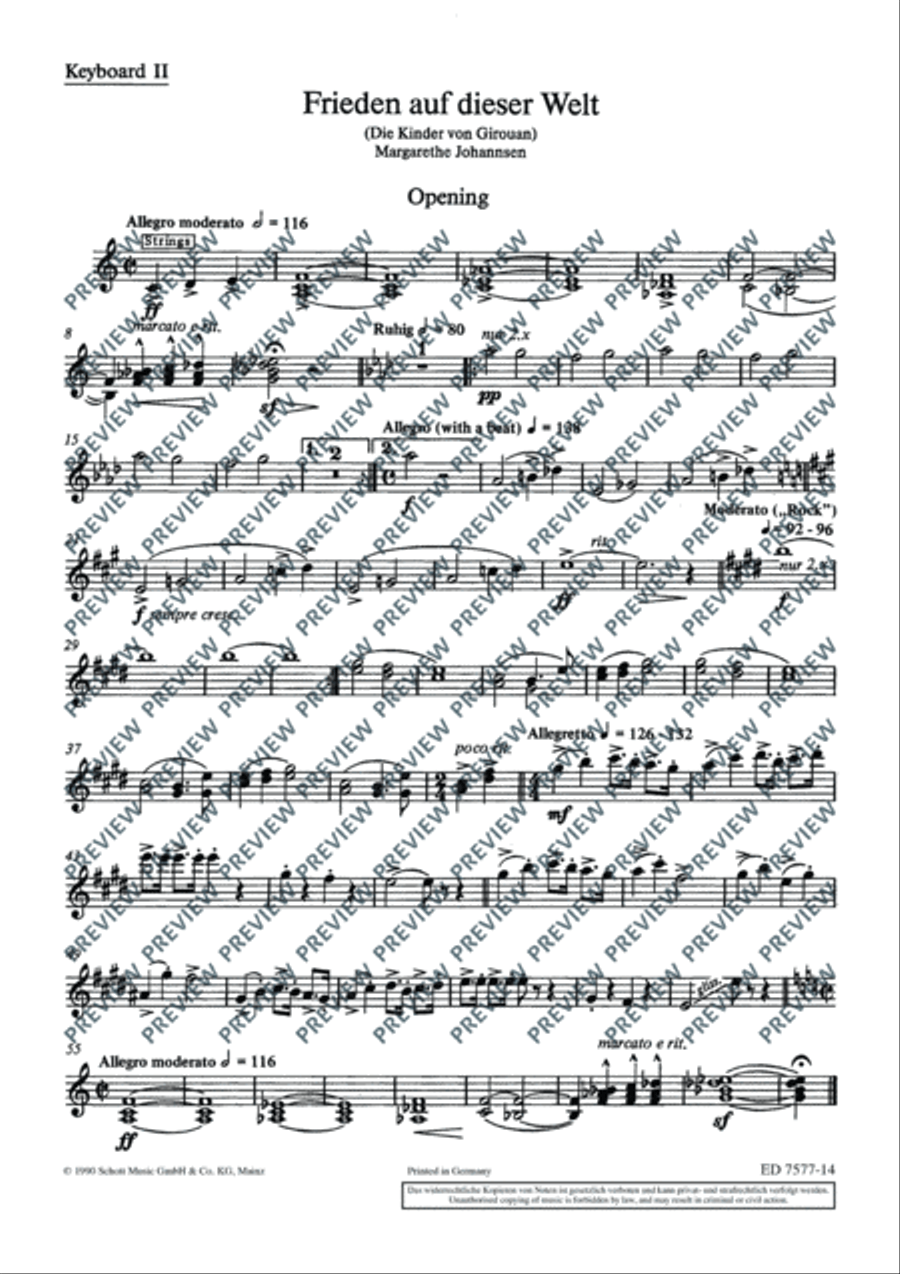 Frieden auf dieser Welt Piano scores gallery preview page 2