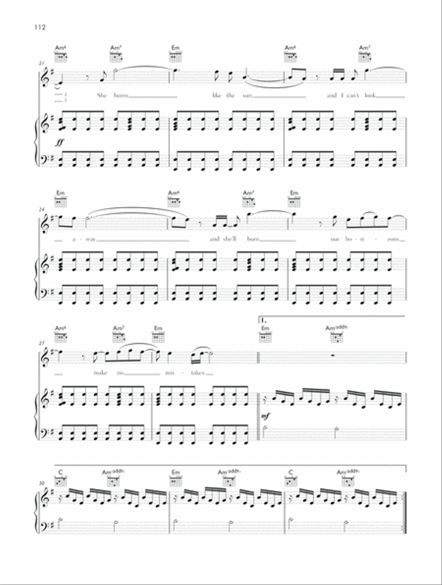 Sunburn Piano, Vocal, Guitar scores gallery preview page 3