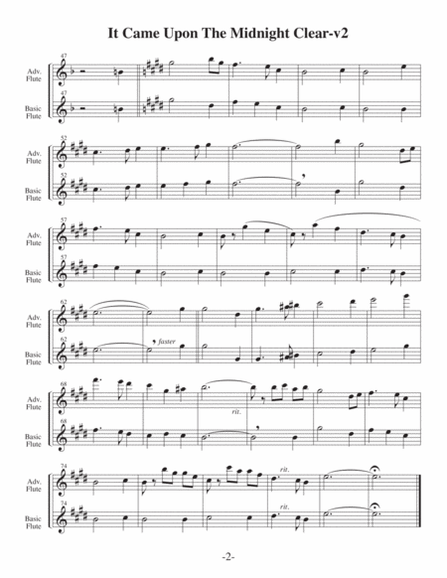 It Came Upon the MIdnight Clear-v2 (Arrangements Level 1-3 for FLUTE + Written Acc) image number null