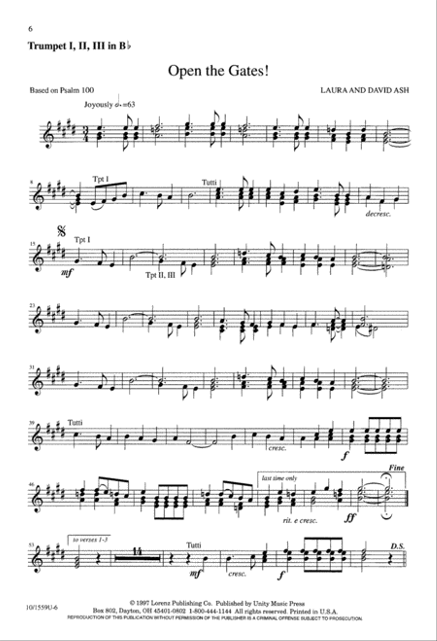 Open the Gates 4-Part scores gallery preview page 6
