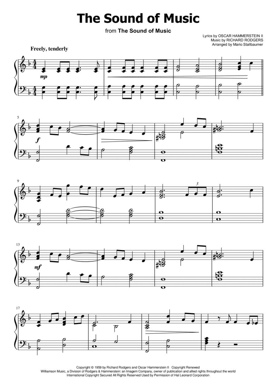 The Sound Of Music Piano Solo scores gallery preview page 1
