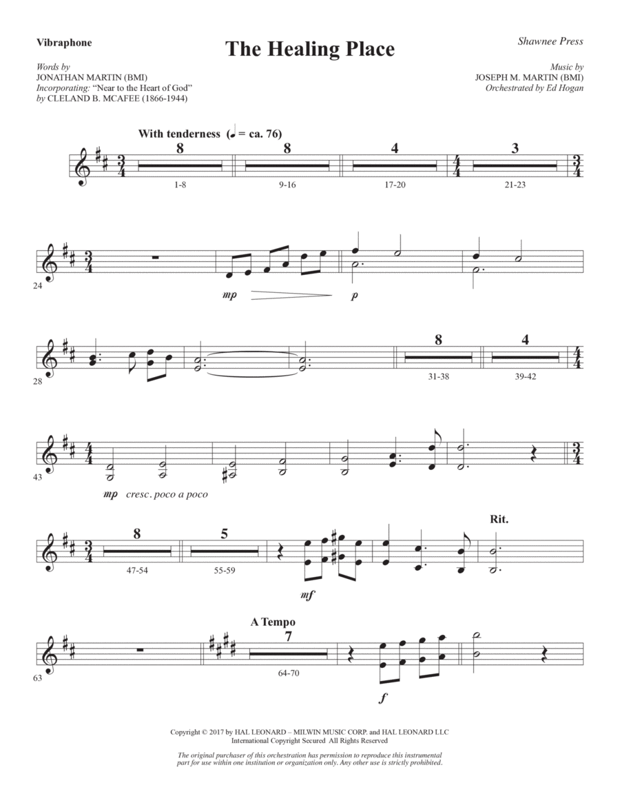 The Healing Place - Vibraphone Choir scores gallery preview page 1