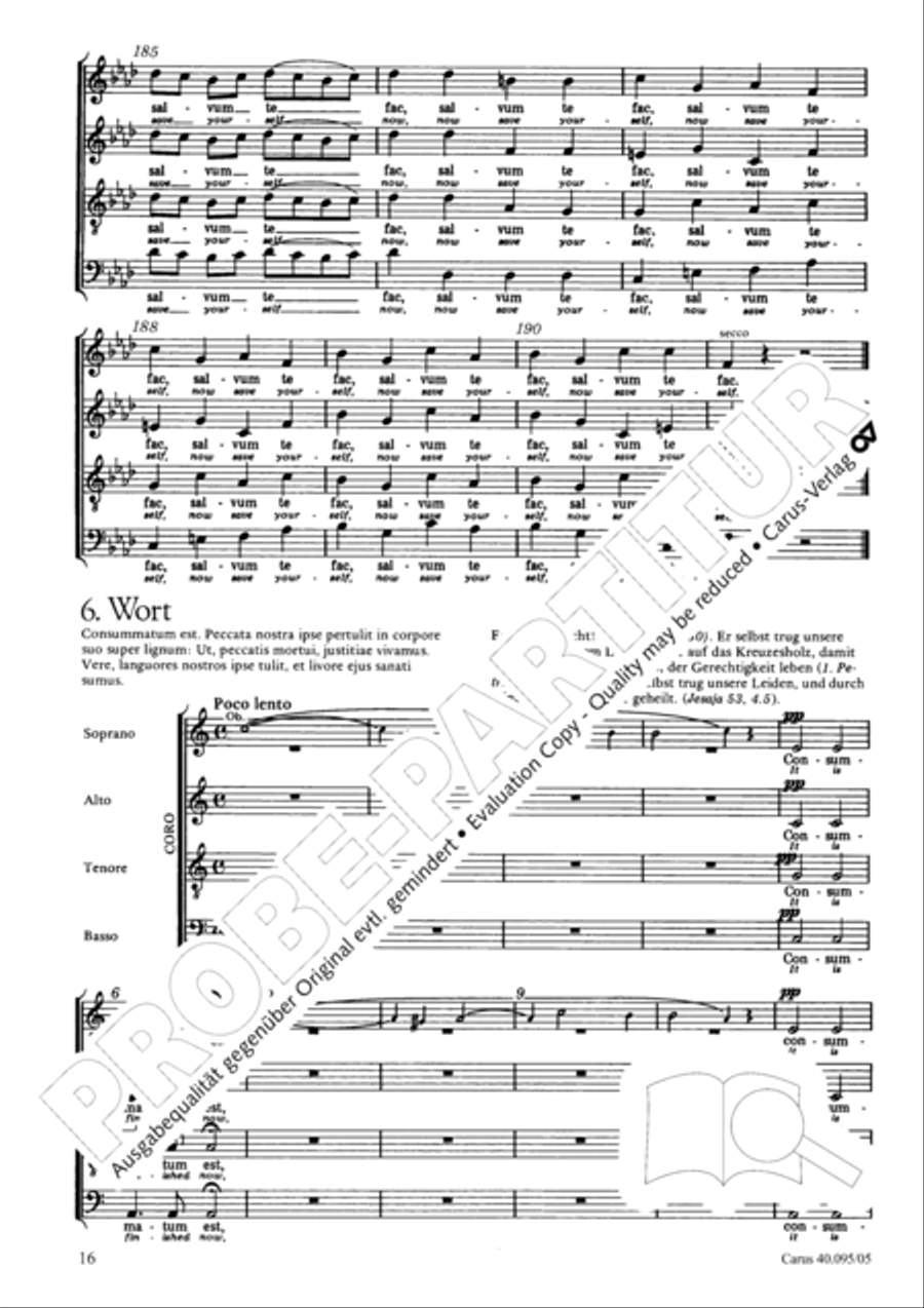 The Seven Words (Die Sieben Worte) 4-Part scores gallery preview page 17