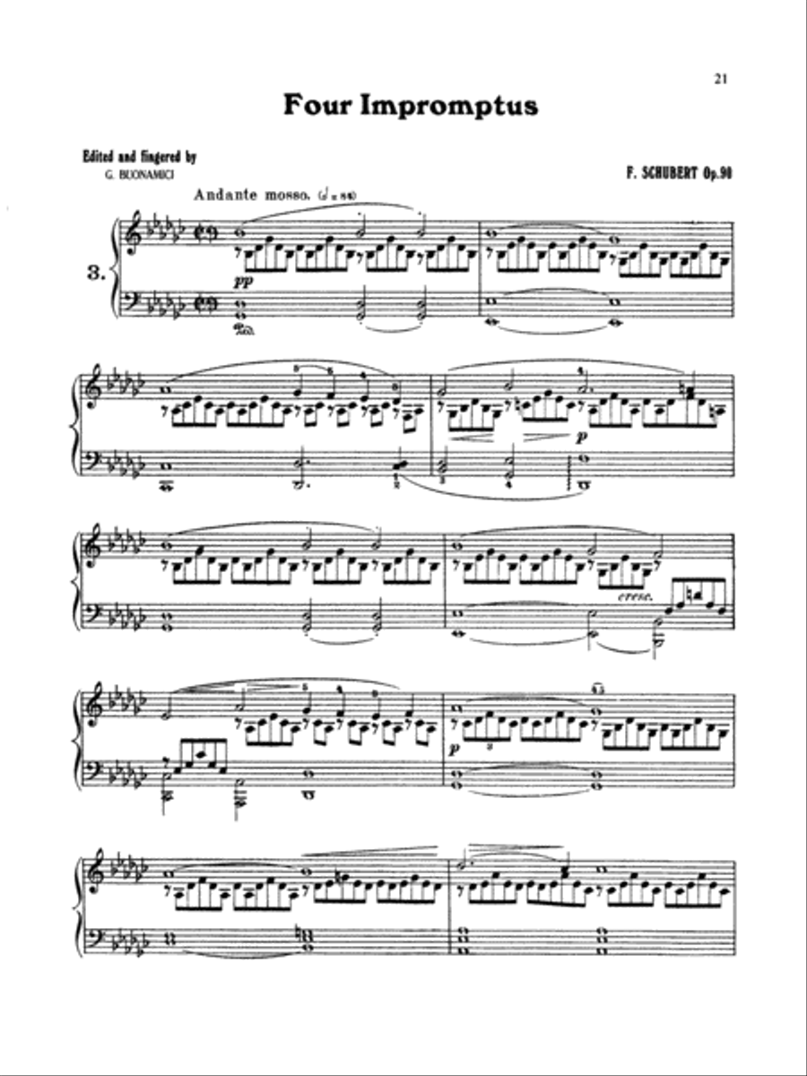 Schubert: Four Impromptus, Op. 90 (Ed. Giuseppe Buonamici) Piano Solo scores gallery preview page 1