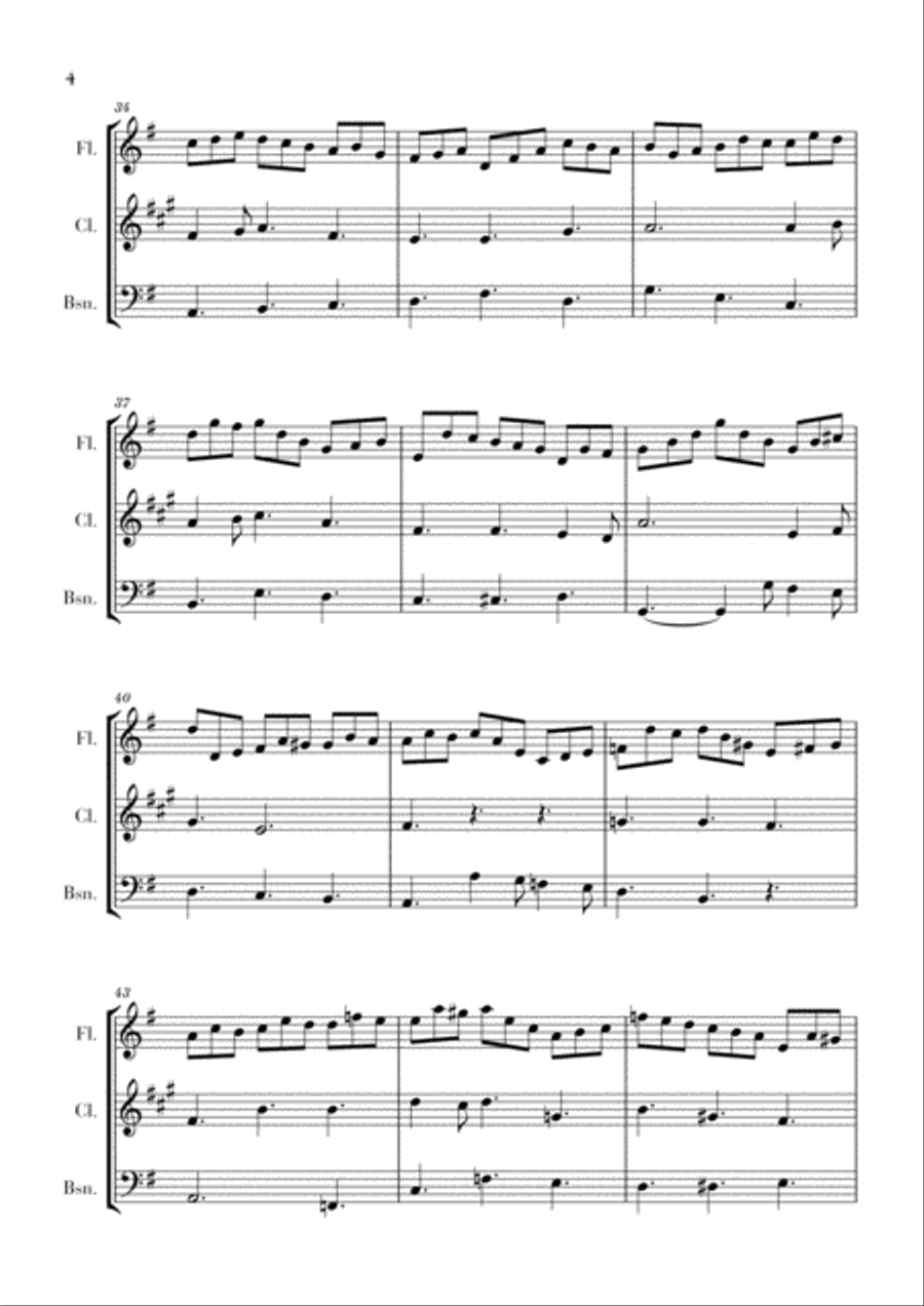 Bach - Jesus bleibet meine Freude for Flute, Clarinet and Bassoon Woodwind Trio scores gallery preview page 4
