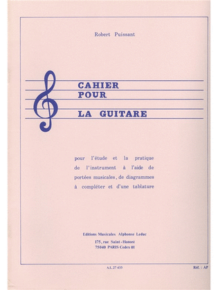 Book cover for Cahier Pour La Guitare (guitar Solo)