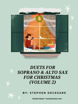 Book cover for Duets for Soprano and Alto Saxophone for Christmas (Volume 2)