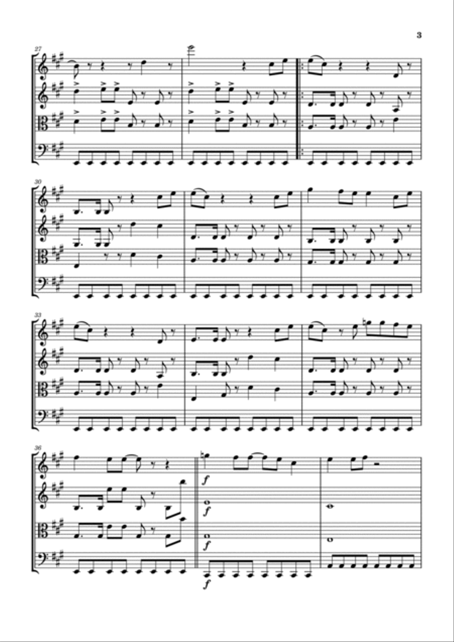 Everybody Have Fun Tonight String Quartet scores gallery preview page 4