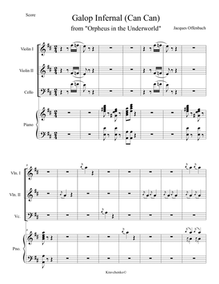 Jacques Offenbach - Can Can ("Galop Infernal") arr. for piano quartet (score and parts)