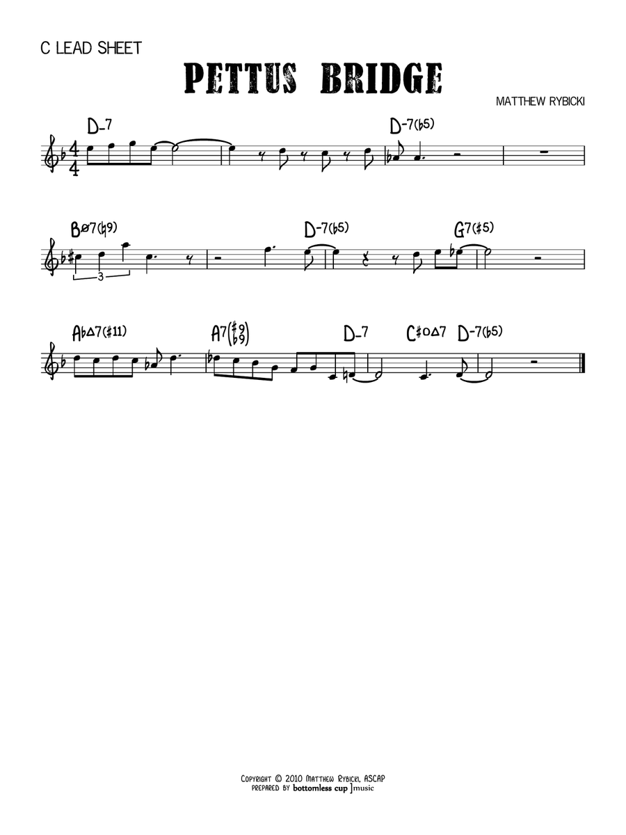 Pettus Bridge (C Lead Sheet) Piano scores gallery preview page 1