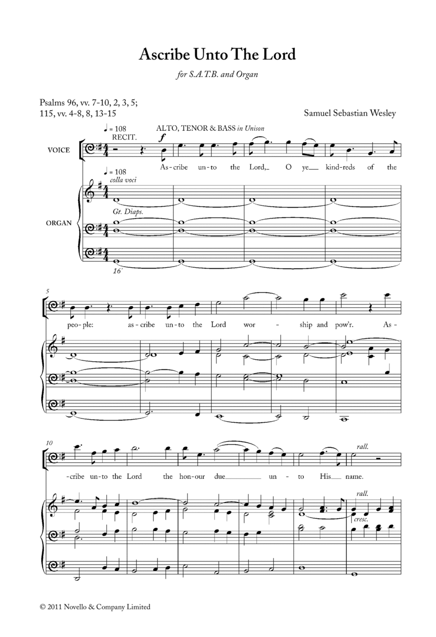 Ascribe Unto The Lord Choir scores gallery preview page 1