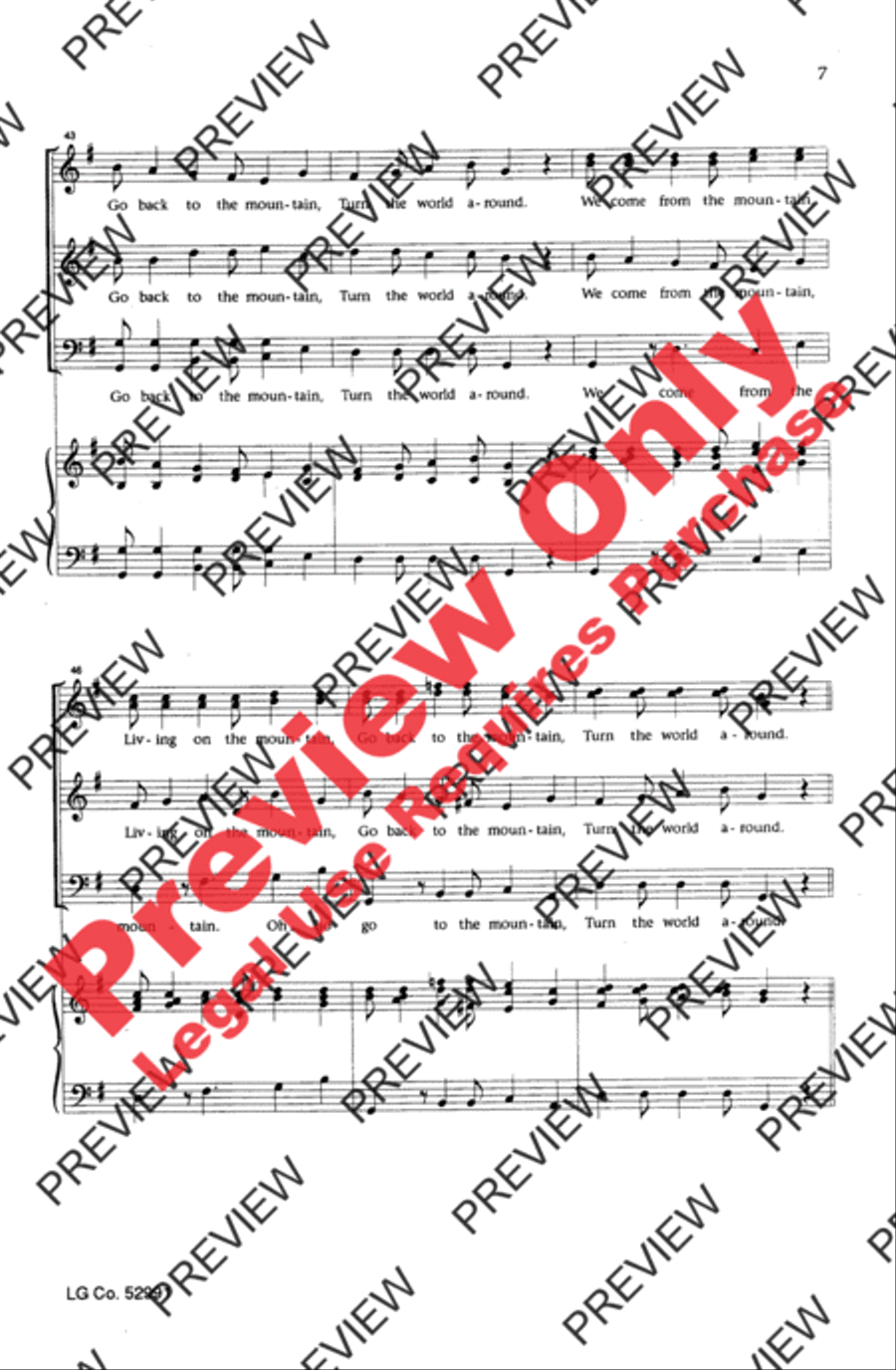Turn the World Around 4-Part scores gallery preview page 6