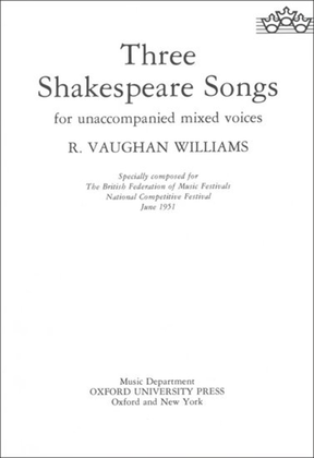 Book cover for Three Shakespeare Songs