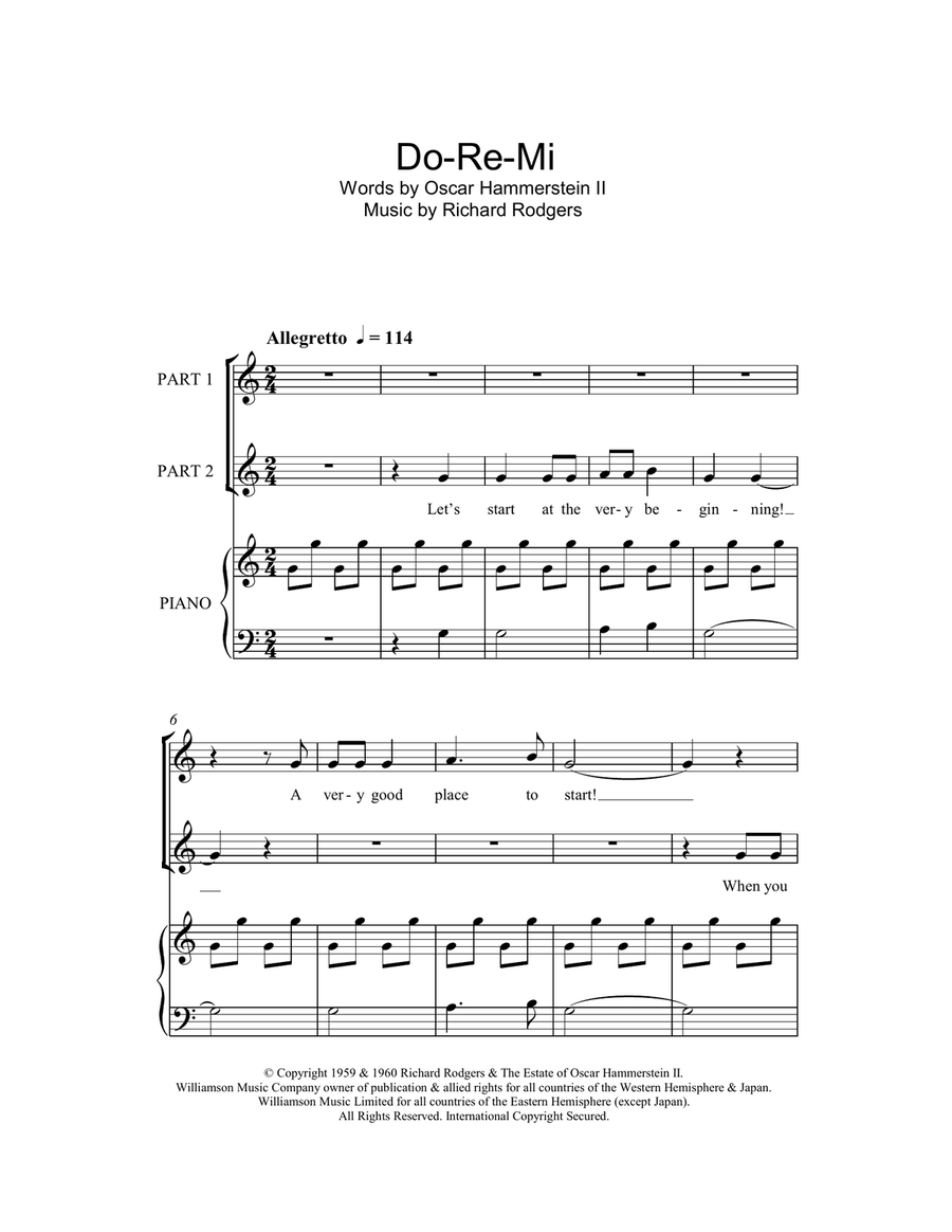 Do-Re-Mi (from The Sound of Music) (arr. Rick Hein) 2-Part scores gallery preview page 1