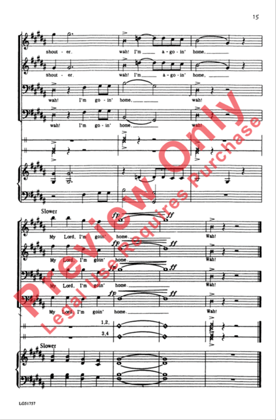 Rainbow 'Round My Shoulder Men's Choir scores gallery preview page 15