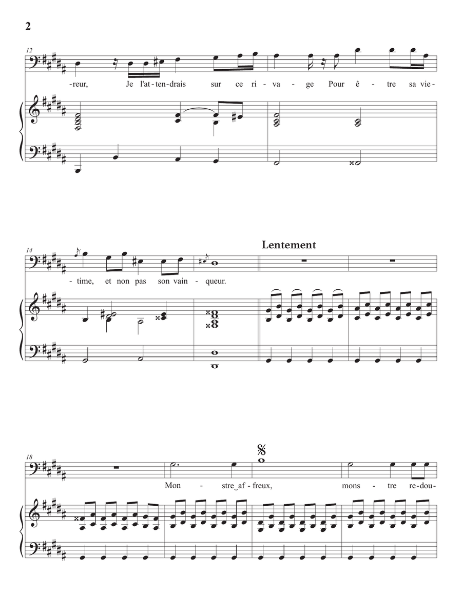 RAMEAU: Monstre affreux, monstre redoutable (transposed to G-sharp minor) Voice scores gallery preview page 3