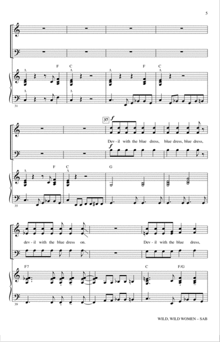 Wild, Wild Women (Medley) 3-Part scores gallery preview page 4