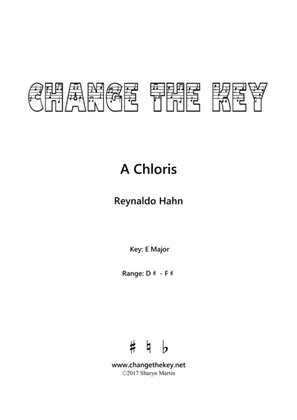 Book cover for A Chloris - E Major