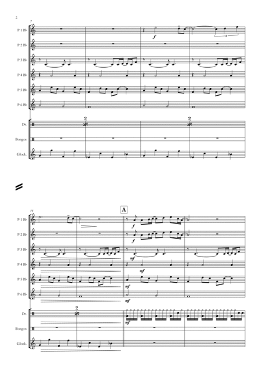 Sunday Bloody Sunday Concert Band scores gallery preview page 2