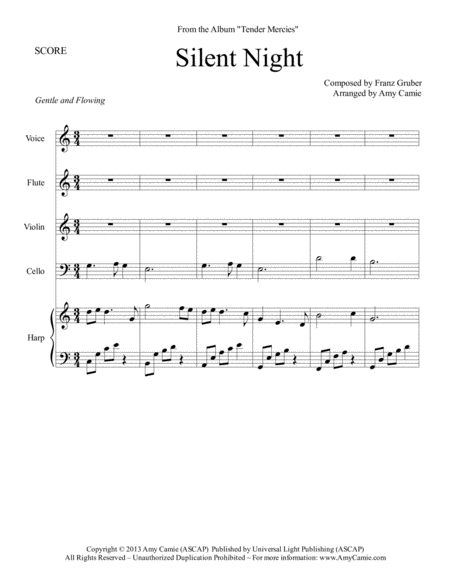 Silent Night - Chamber Ensemble with Harp, Flute, Violin, Cello and Voice image number null