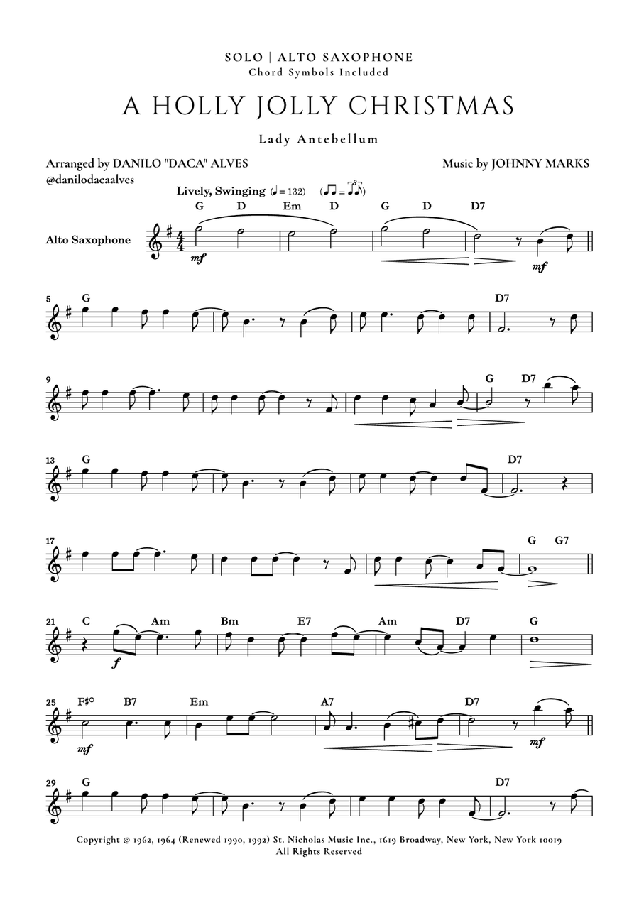 A Holly Jolly Christmas Alto Saxophone scores gallery preview page 1