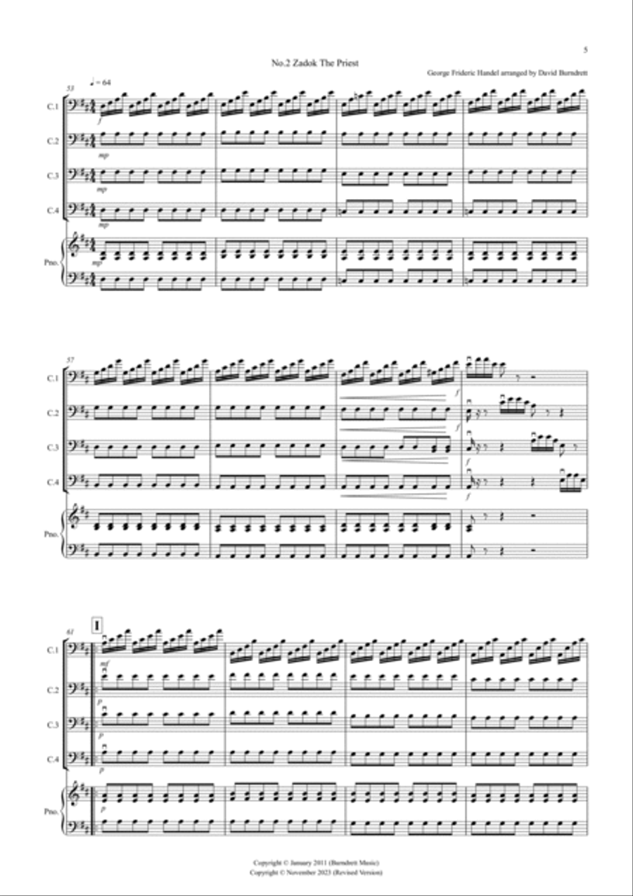 2 Classical Favourites for Cello Quartet (volume four) Cello scores gallery preview page 5