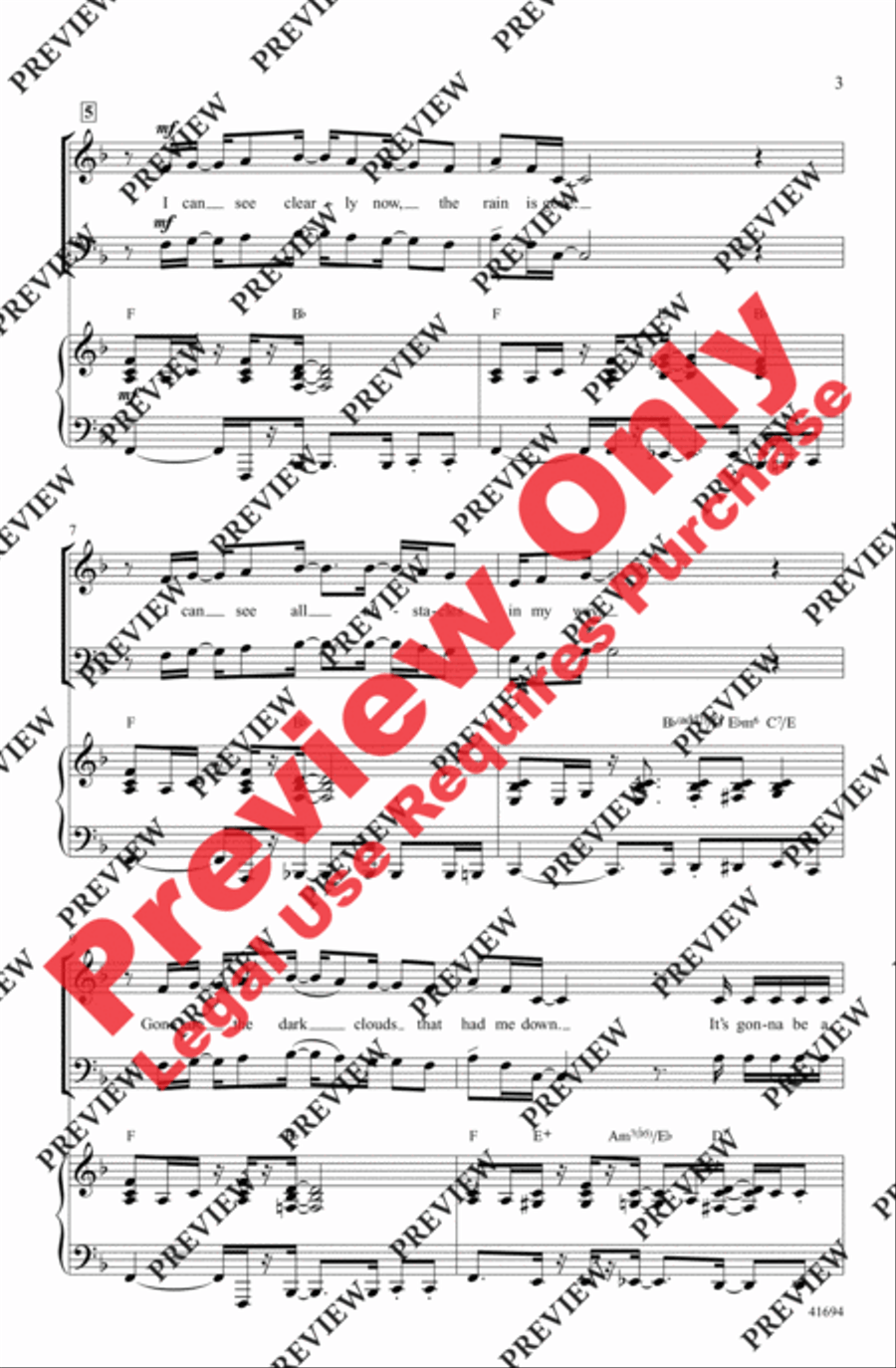 I Can See Clearly Now I Can See Clearly Now 4-Part scores gallery preview page 3