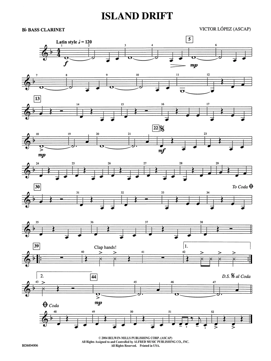 Island Drift: B-flat Bass Clarinet