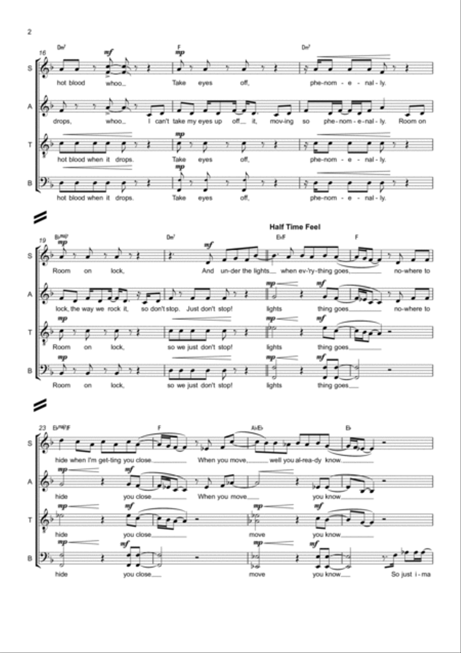 Can't Stop The Feeling! Divisi scores gallery preview page 2