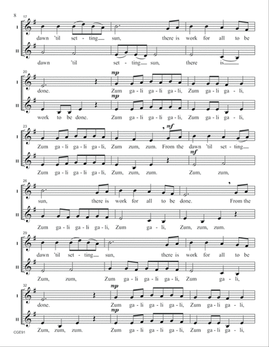 A Cappella! Volume I - Two Part Treble Complete Edition (Reproducible) 2-Part scores gallery preview page 7