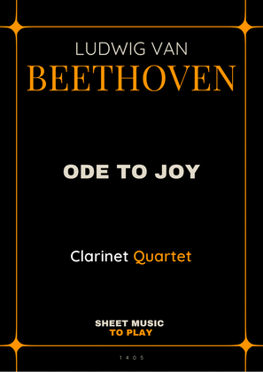 Book cover for Ode To Joy - Easy Clarinet Quartet (Full Score and Parts)