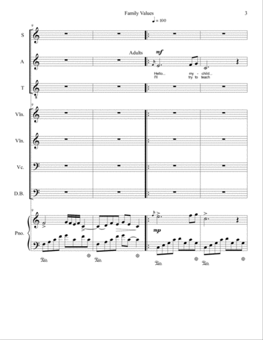Family Values - SAT-Piano-Strings 4-Part scores gallery preview page 4