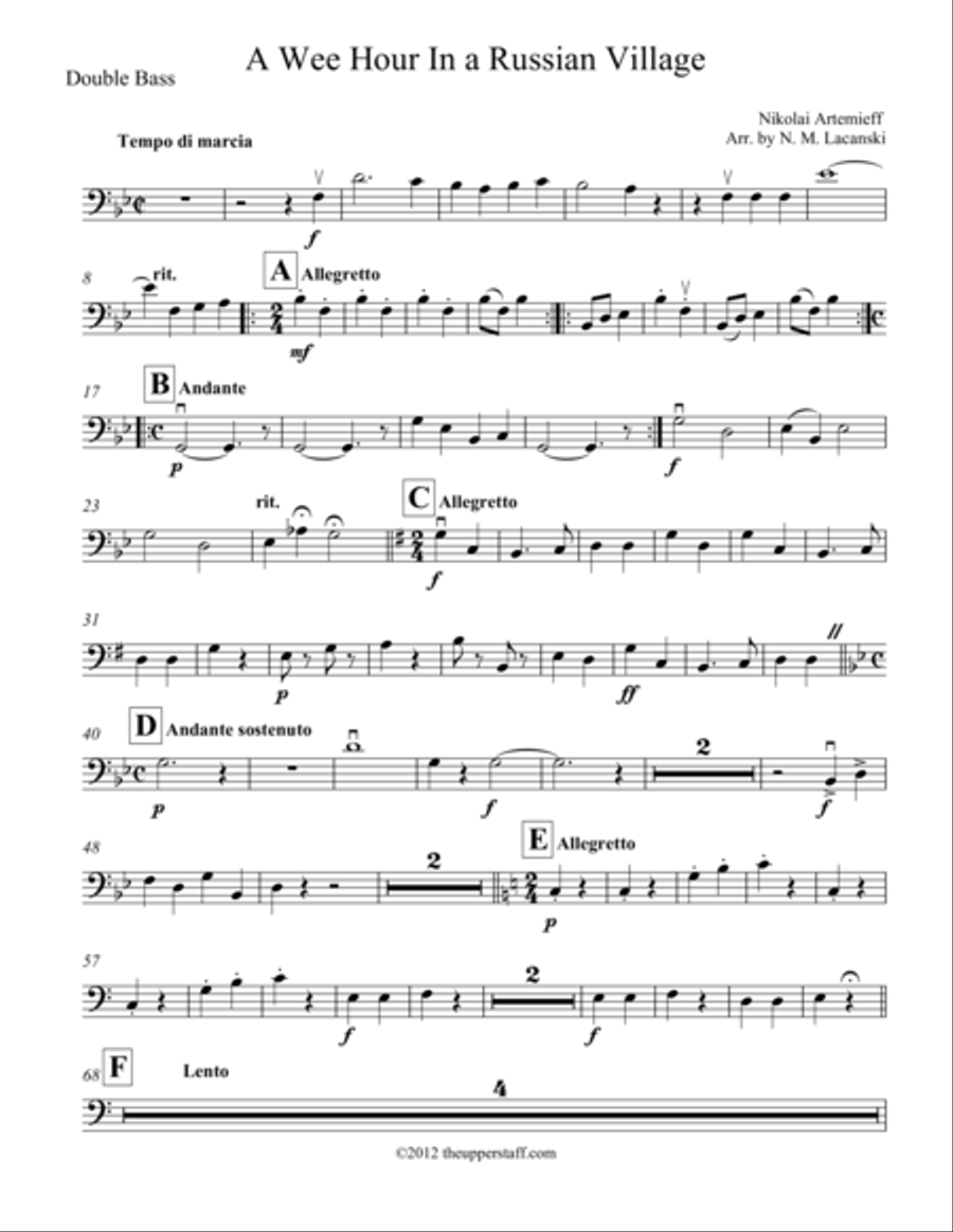 A Wee Hour In A Russian Village String Orchestra scores gallery preview page 1