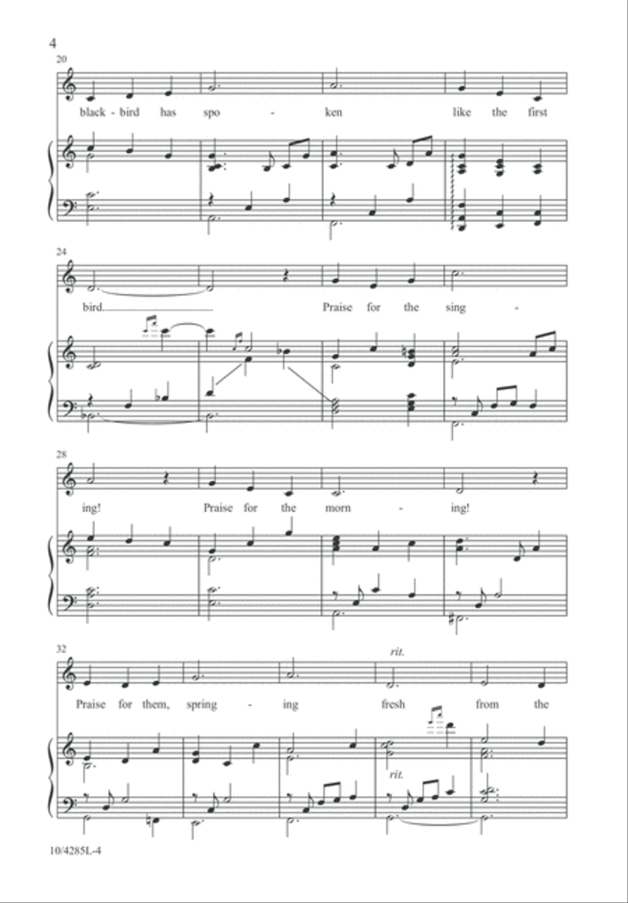 Morning Has Broken SSA scores gallery preview page 5