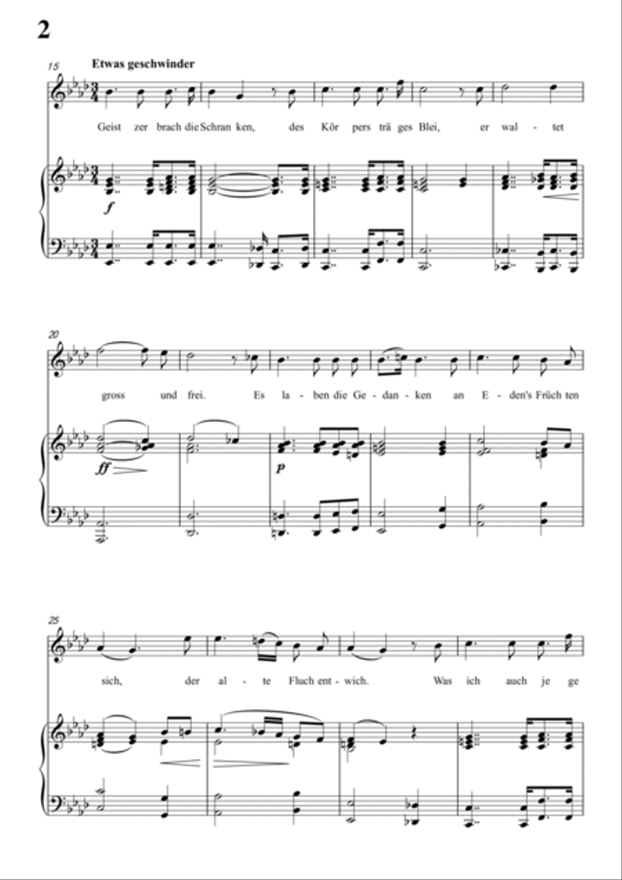 Schubert-Der Sieg in bA for Vocal and Piano Voice scores gallery preview page 3