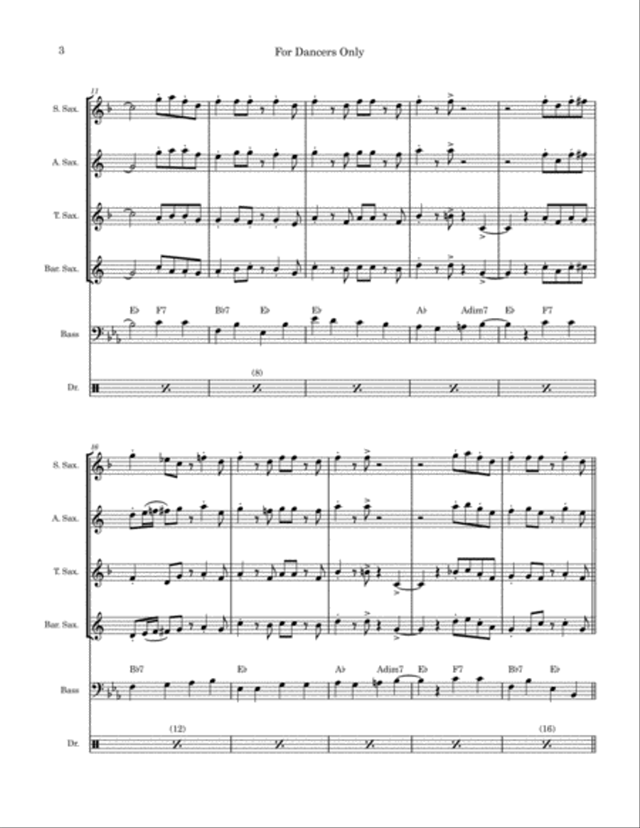 For Dancers Only For Dancers Only Saxophone Quartet scores gallery preview page 3