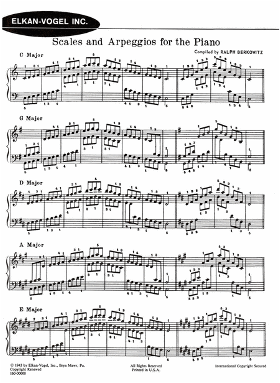 Scales and Arpeggios for the Piano Chamber Music scores gallery preview page 1