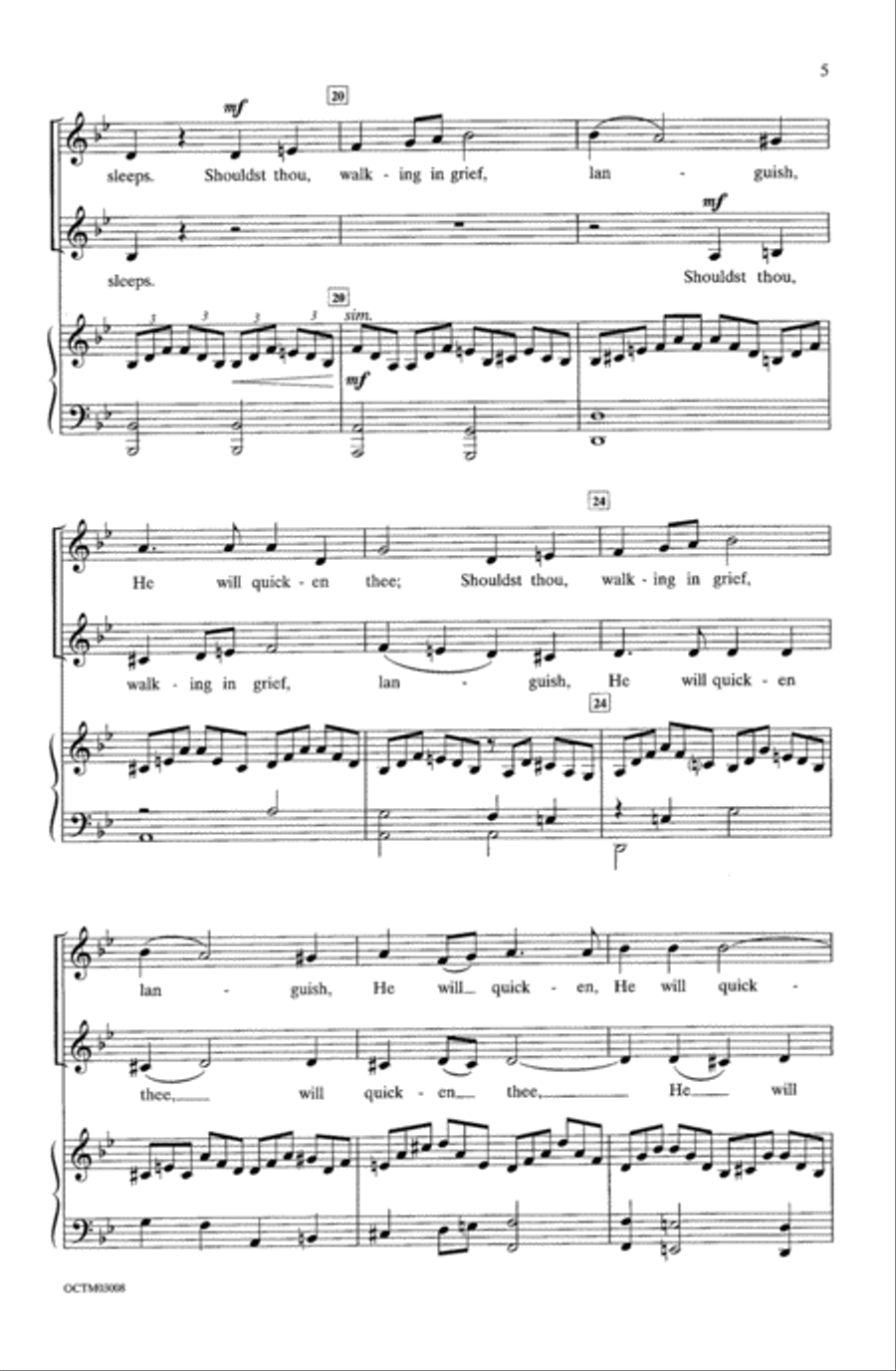 He, Watching Over Israel (from Elijah) Choir scores gallery preview page 3