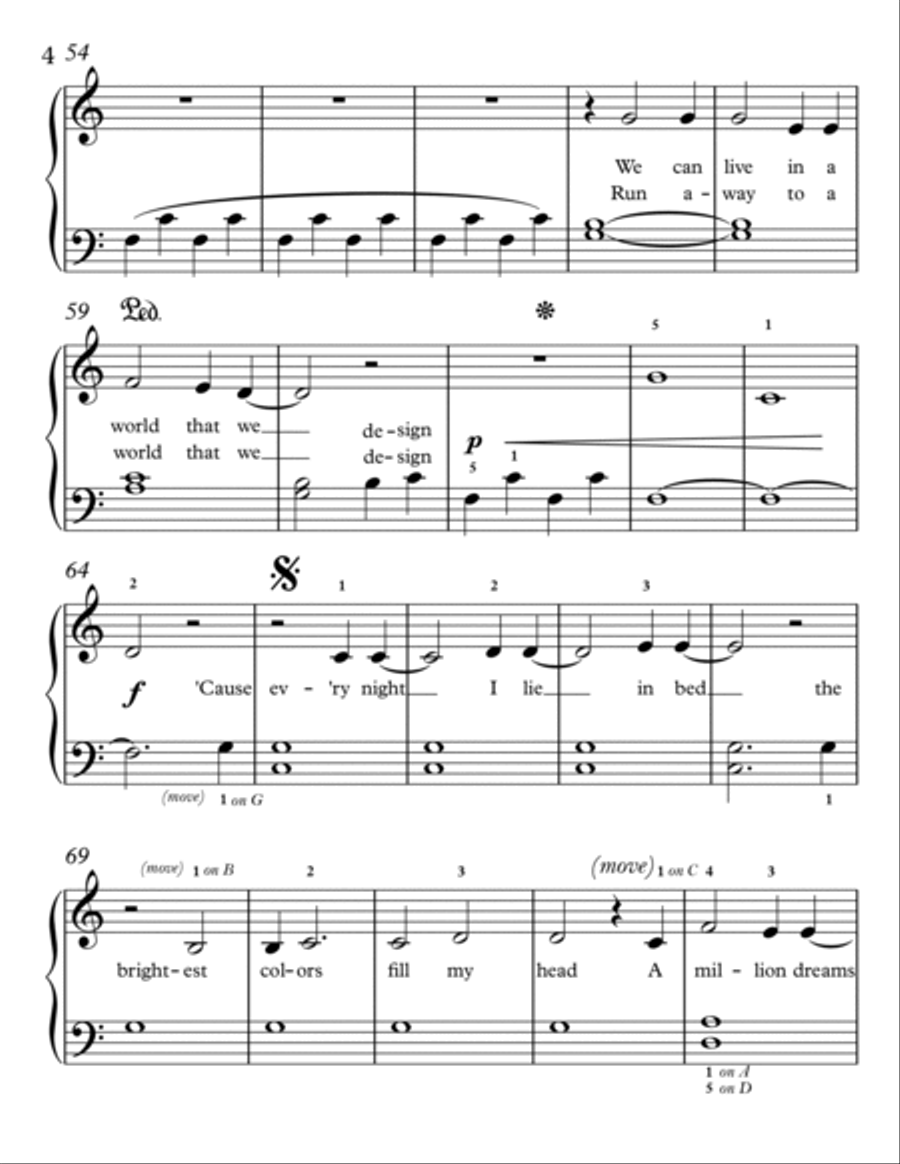 A Million Dreams Easy Piano scores gallery preview page 4