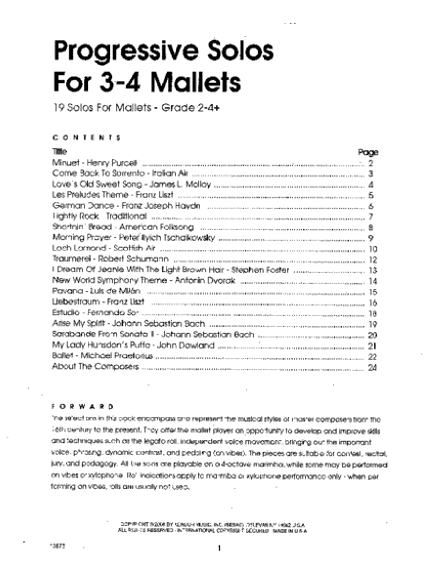 Progressive Solos For 3-4 Mallets Percussion scores gallery preview page 2