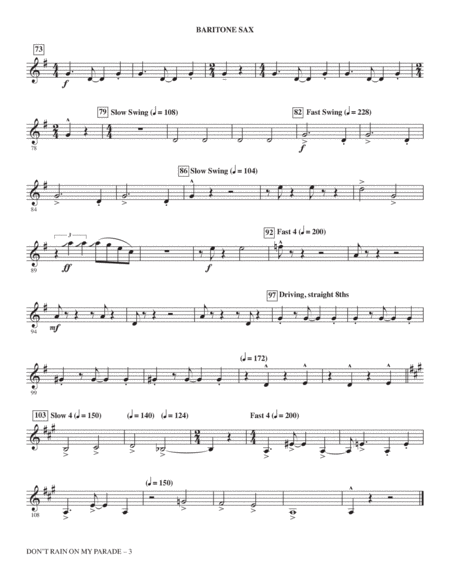Don't Rain On My Parade (from Funny Girl) (arr. Mark Brymer) - Baritone Sax
