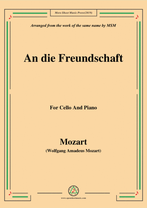 Book cover for Mozart-An die freundschaft,for Cello and Piano
