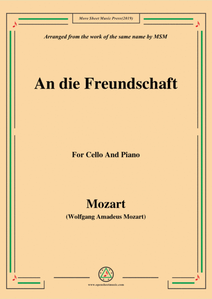 Mozart-An die freundschaft,for Cello and Piano image number null