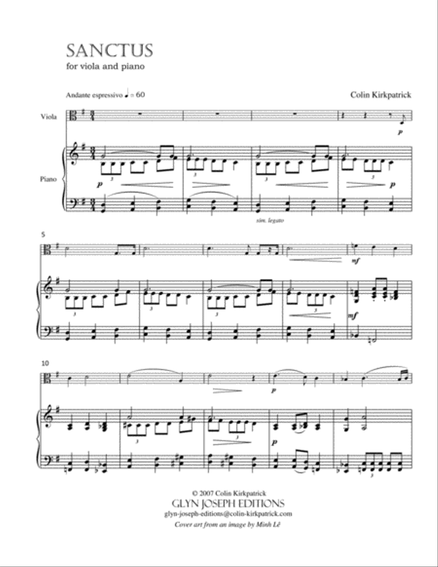 Sanctus (for viola and piano) Piano scores gallery preview page 4