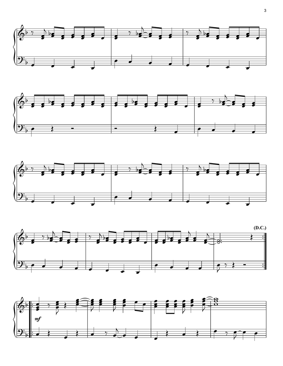 Cantina Band (from Star Wars: A New Hope) Piano Solo scores gallery preview page 3