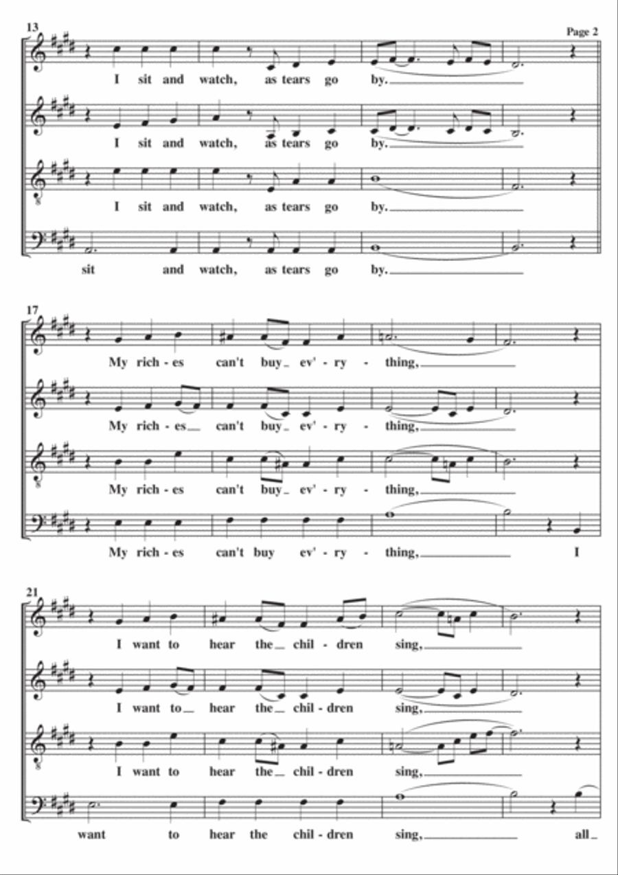 As Tears Go By 4-Part scores gallery preview page 2
