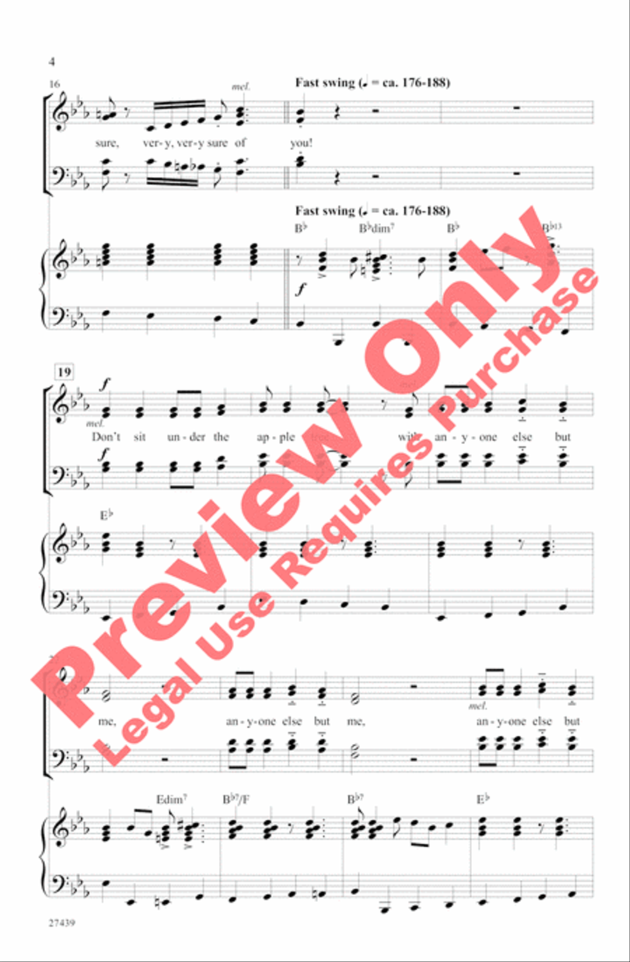 Don't Sit Under the Apple Tree 4-Part scores gallery preview page 4