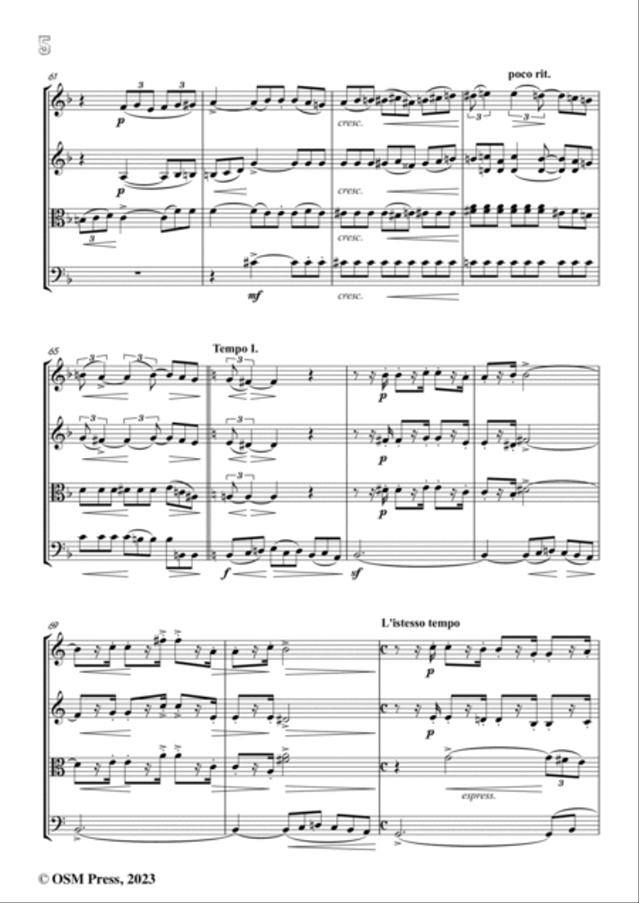 Smetana-String Quartet No.2,JB 1:124 String Quartet scores gallery preview page 6