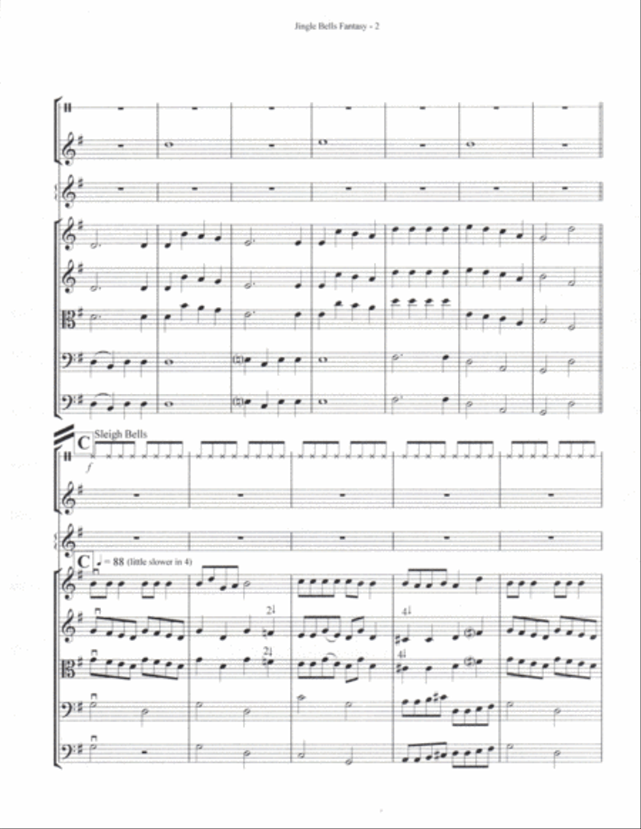 Jingle Bells Fantasy String Orchestra scores gallery preview page 3